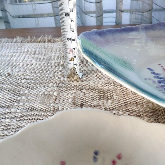 Studio Art Pottery Bowls Set of 2, Carol Smeraldo Hand Painted 12.5" and 6.75" - Picture 12 of 14